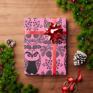 Folk Art Owl Prints Geschenkpapier