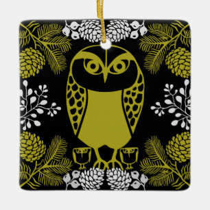 Folk Art Owl Prints Keramikornament
