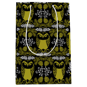 Folk Art Owl Prints Mittlere Geschenktüte