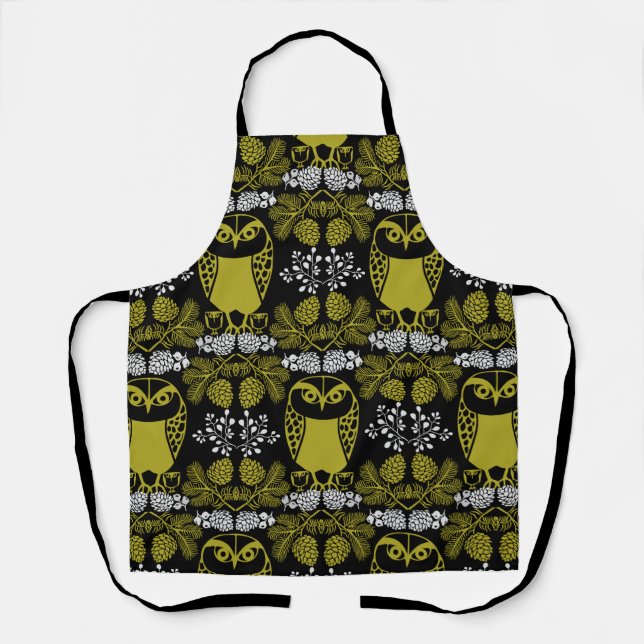 Folk Art Owl Prints Schürze (Vorderseite)