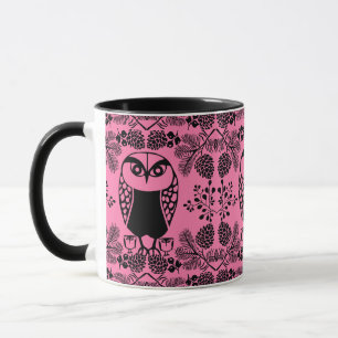 Folk Art Owl Prints Tasse