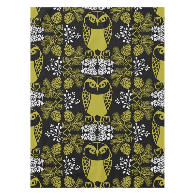 Folk Art Owl Prints Tischdecke (Vorderseite)