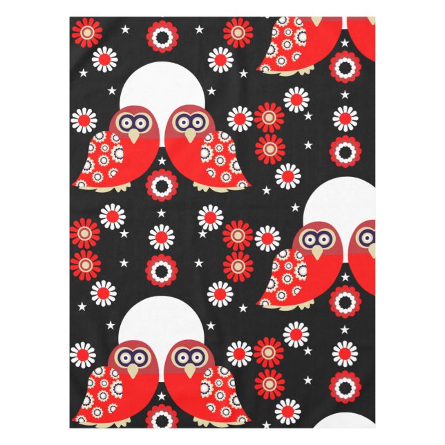 Folk Art Owl Tischdecke (Vorderseite)