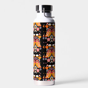 Folk Art Owl Trinkflasche