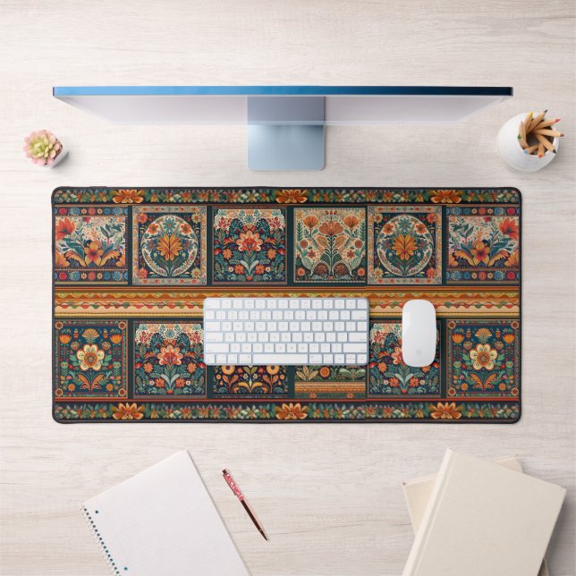 Folk Art Patchwork Desk Mat Schreibtischunterlage (Büro 1)