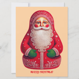 Folk Art Primitive Santa Claus Feiertagskarte