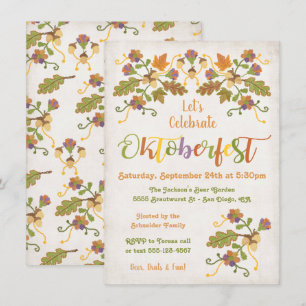 Folk Art Stickerei Oktoberfest Einladungen