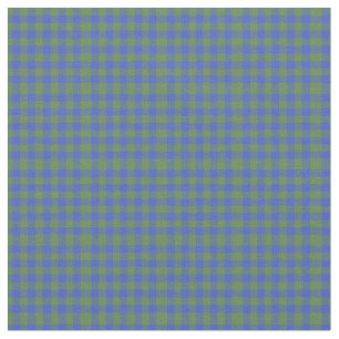 Folk Art Style Blue Green Karo Gingham Fabric Stoff