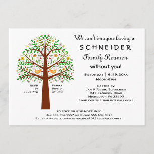Folk Art Tree Family Wiedersehen, Party oder Event Einladung