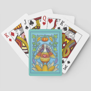 FOLK ART TÜRKEI, FARBEN DES ERNTEDANKS SAISONAL SPIELKARTEN