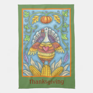 FOLK ART TÜRKEY ERNTEDANK URLAUB KÜCHE TOWEL GESCHIRRTUCH