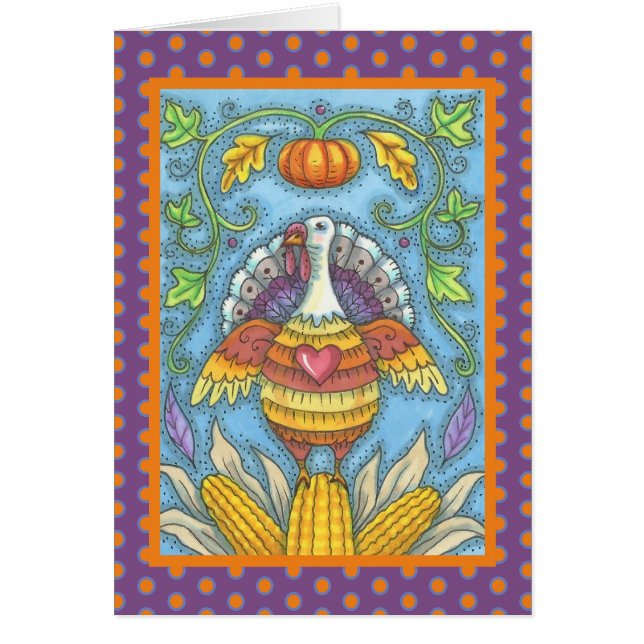 FOLK ART TURQUIE GRÂCE À LA CARTE DE SALUT Blank (Devant)
