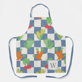 Folk Art Vegetable Check  Schürze