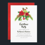 Folk Art Watercolor Blumenweihnachtsgebäck Party Einladung<br><div class="desc">Fröhliche und fröhliche Aquarellwein Weihnachtsweihnachtsfeiertage mit niedlichen kleinen Volkskunstvogel und Ornamenten</div>