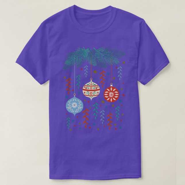 Folk Art Weihnachtsschmuck T-Shirt (Design vorne)