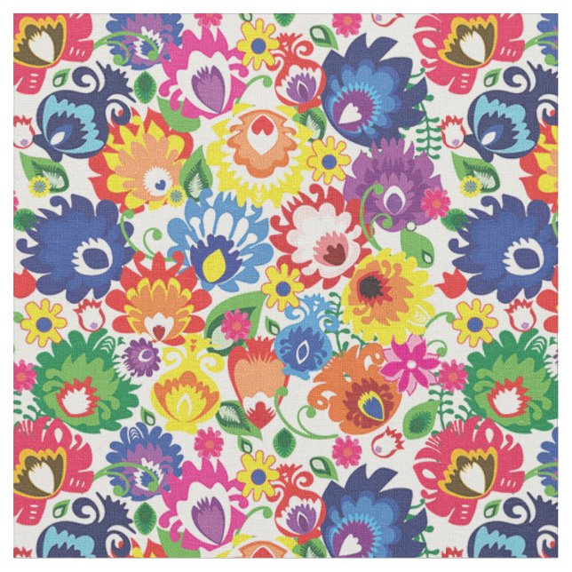 Folk Blume - der Frühling ist in der Luft! Stoff (Nahaufnahme)