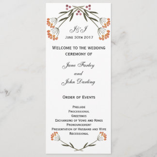 Folk-Blume-Hochzeitsprogramm Programm