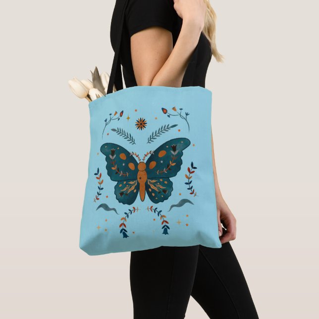 Folk Butterfly Custom Totbeutel Tasche (Von Nahem)