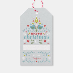 Folk Christmas Cheer Geschenkanhänger