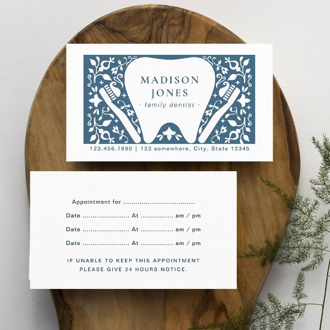 Folk Dentist Logo Moderne Ernennung Visitenkarte (Von Creator hochgeladen)