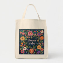 Folk Floral Extra Große Totbeutel