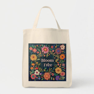 Folk Floral Extra Große Totbeutel Tragetasche