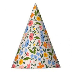 Folk Floral: Farbenfrohe kleine Muster Partyhütchen