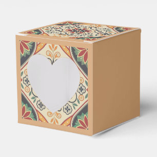 Folk Floral Gevor Box mit Herzfenster Geschenkschachtel
