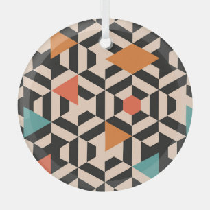 Folk Floral Symmetric Digital Gouache Ornament Aus Glas