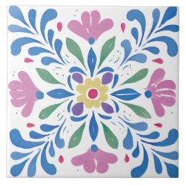 Folk Garden Watercolor Fliese