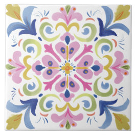 Folk Garden Watercolor Fliese