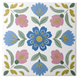 Folk Garden Watercolor Fliese