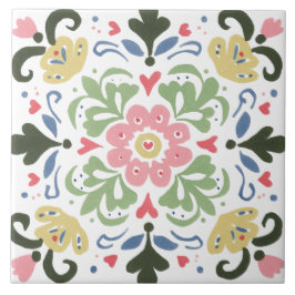 Folk Garden Watercolor Fliese