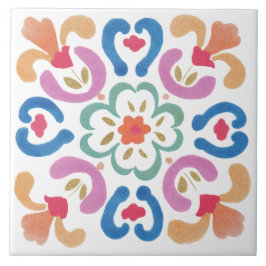 Folk Garden Watercolor Fliese