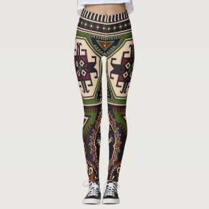 Folk geometric: farbenfrohe ethnische Tapete. Leggings