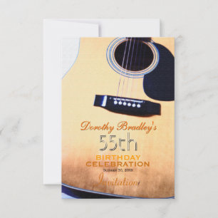 Folk Gitarre 55. Geburtstagsparty individuelle Ein Einladung