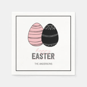 Folk Happy Oaster Eggs Papier Napkin Serviette