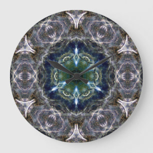 Folk Mandala Große Wanduhr