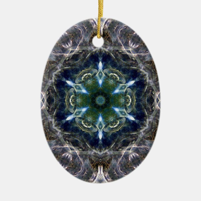 Folk Mandala Keramik Ornament (Vorne)