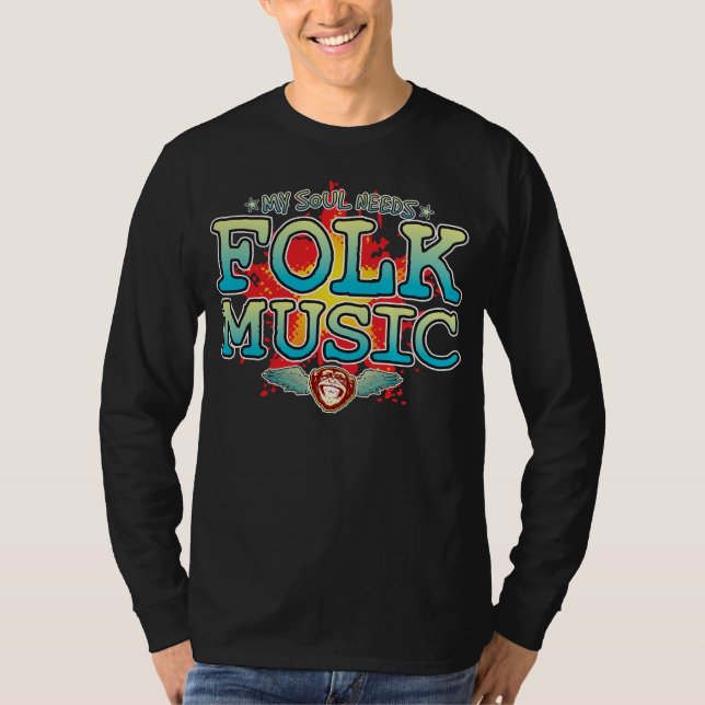Folk Music Soul Long Sleeved T - Shirt (Vorderseite)