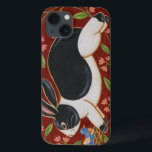 Folk Rabbit Case-Mate iPhone Hülle<br><div class="desc">Holen Sie sich dieses moderne Kunstwerk heute mit einem braunen und roten Hintergrund. Dieses Kunstwerk enthält ein schwarz-weißes Kaninchen, das zu laufen scheint. Die Details in diesem Bild sind sehr scharf und lebendig. Es ist ein zeitgenössisches Kunstwerk, das sich perfekt für jede Art von Folk-Thema eignet, für das Sie sich...</div>
