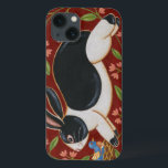 Folk Rabbit Case-Mate iPhone Hülle<br><div class="desc">Holen Sie sich dieses moderne Kunstwerk heute mit einem braunen und roten Hintergrund. Dieses Kunstwerk enthält ein schwarz-weißes Kaninchen, das zu laufen scheint. Die Details in diesem Bild sind sehr scharf und lebendig. Es ist ein zeitgenössisches Kunstwerk, das sich perfekt für jede Art von Folk-Thema eignet, für das Sie sich...</div>