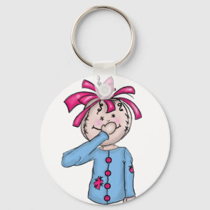 Folk Rag Doll Cartoon Schlüsselanhänger