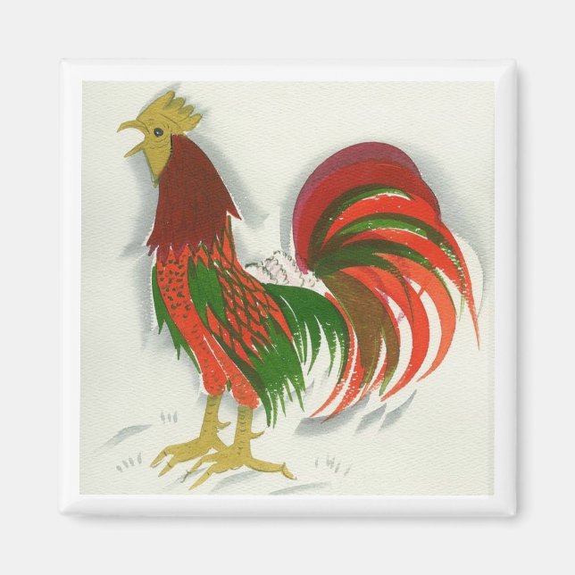 Folk Rooster #7 Magnet (Vorne)
