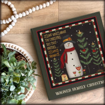 Folk Snowman Weihnachtsbaumen Niedlicher Spaß Cust