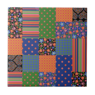 Folkart Art Imitate Patchwork Keramik Tile Fliese