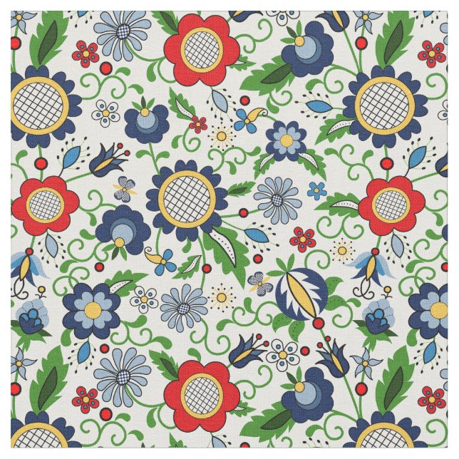 Folkart-Blume aus Kashuby Stoff (Nahaufnahme)