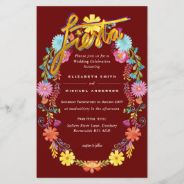Folkart Blume Fiesta Wedding Einladung Boda