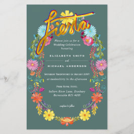 Folkart Blume Fiesta Wedding Einladung Boda