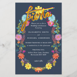Folkart Blume Fiesta Wedding Einladung Boda